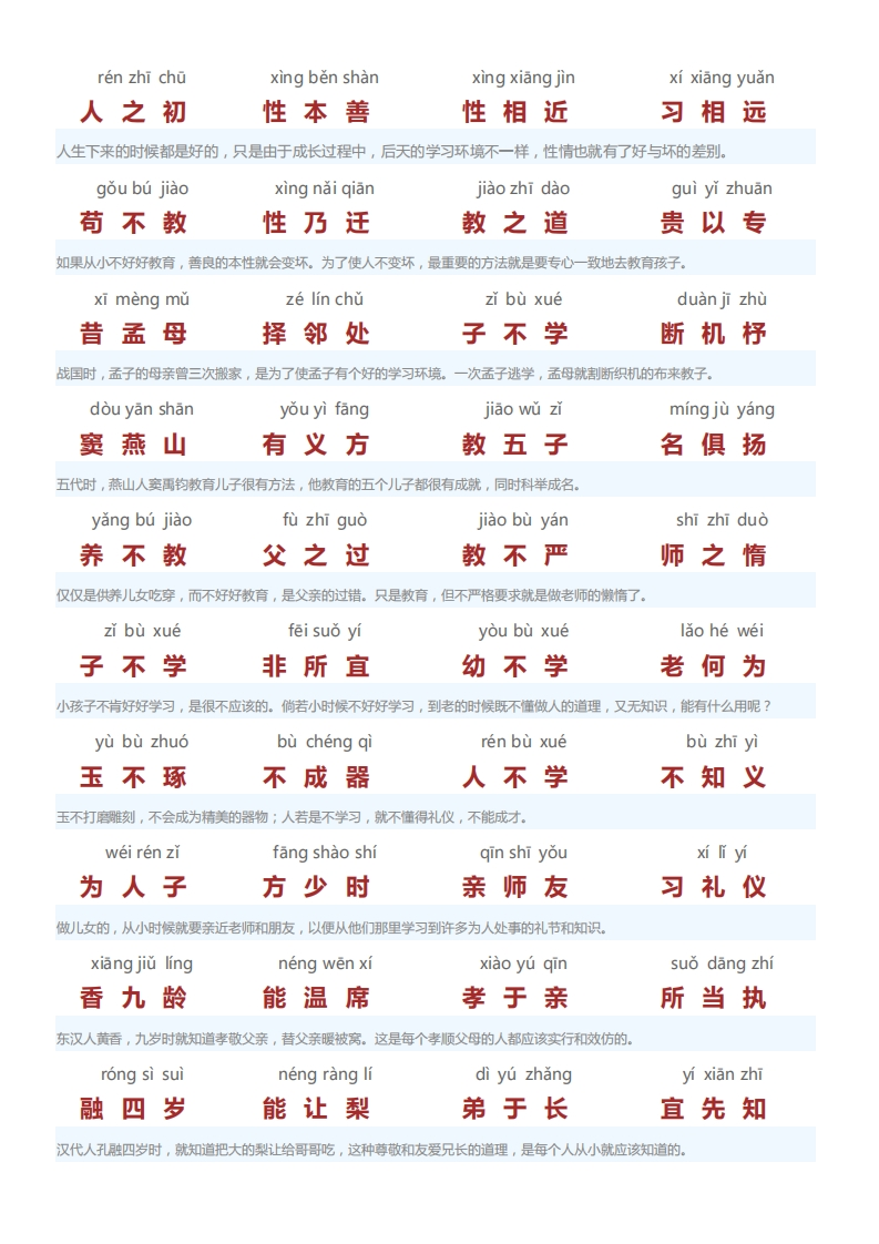 三字经翻译版-up211学习资料网