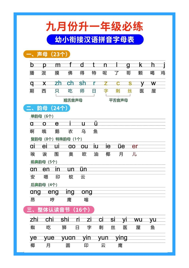 幼小衔接拼音-up211学习资料网